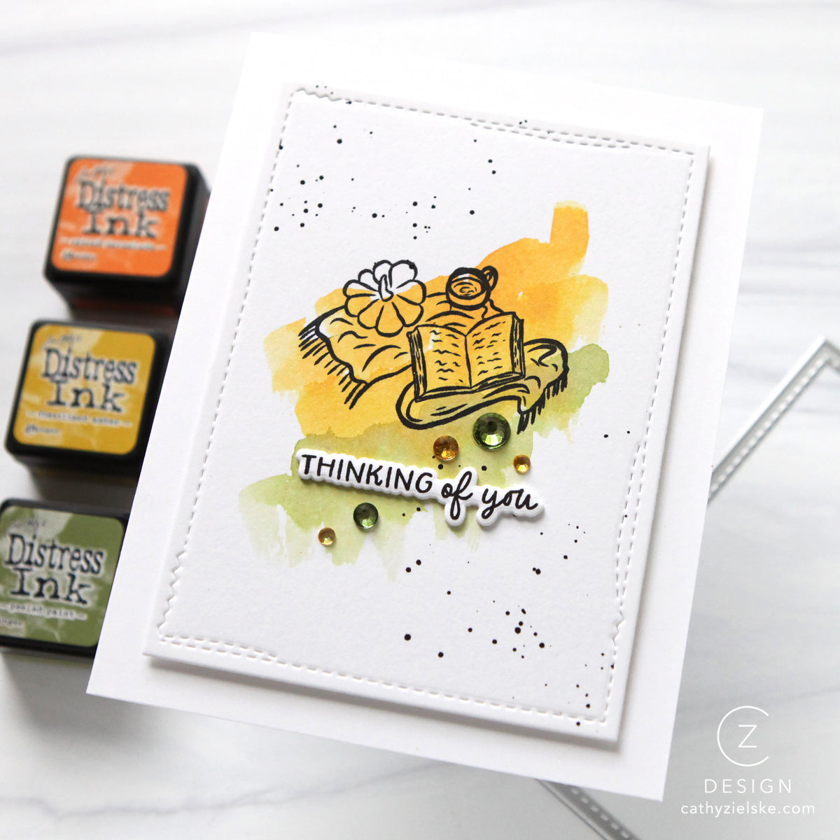 PREORDER Simon Says Stamp Card Kit of the Month October 2026 Homespun Gratitude ck1026 Thinking of You Card Cathy Zielske Watercolor