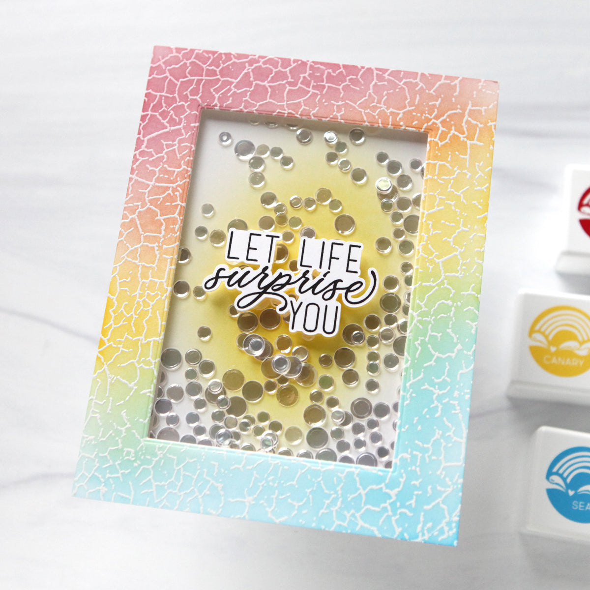 PREORDER Simon Says Stamp Card Kit of the Month September 2026 Simply Shabby ck0926 Cathy Zielske Colorful Shaker Card | color-code:ALT12