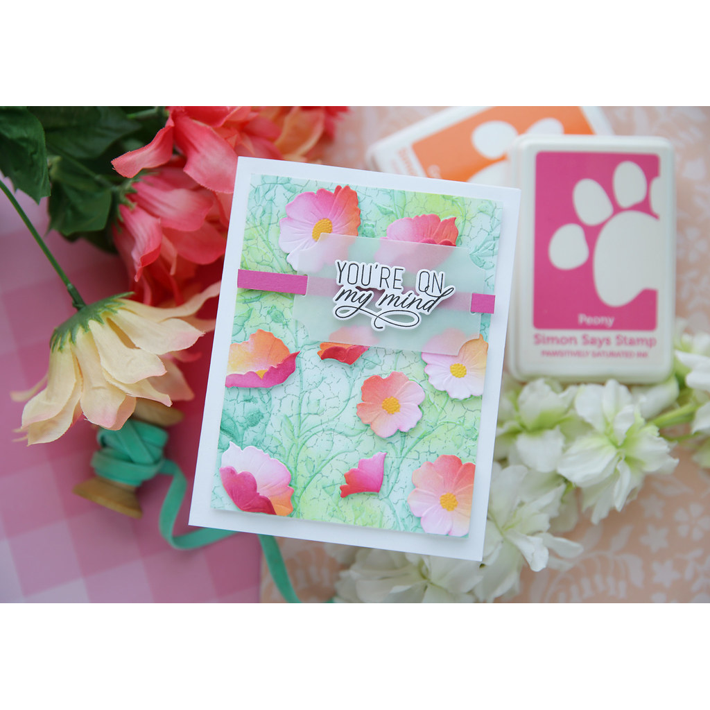 PREORDER Simon Says Stamp Card Kit of the Month September 2026 Simply Shabby ck0926 Laura Bassen Pink Flower Thinking of You Card | color-code:ALT14