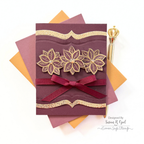 PREORDER Simon Says Stamp Christmas Doodles Wafer Dies 505sss Susan R. Opel Elegant Maroon Poinsettia Card