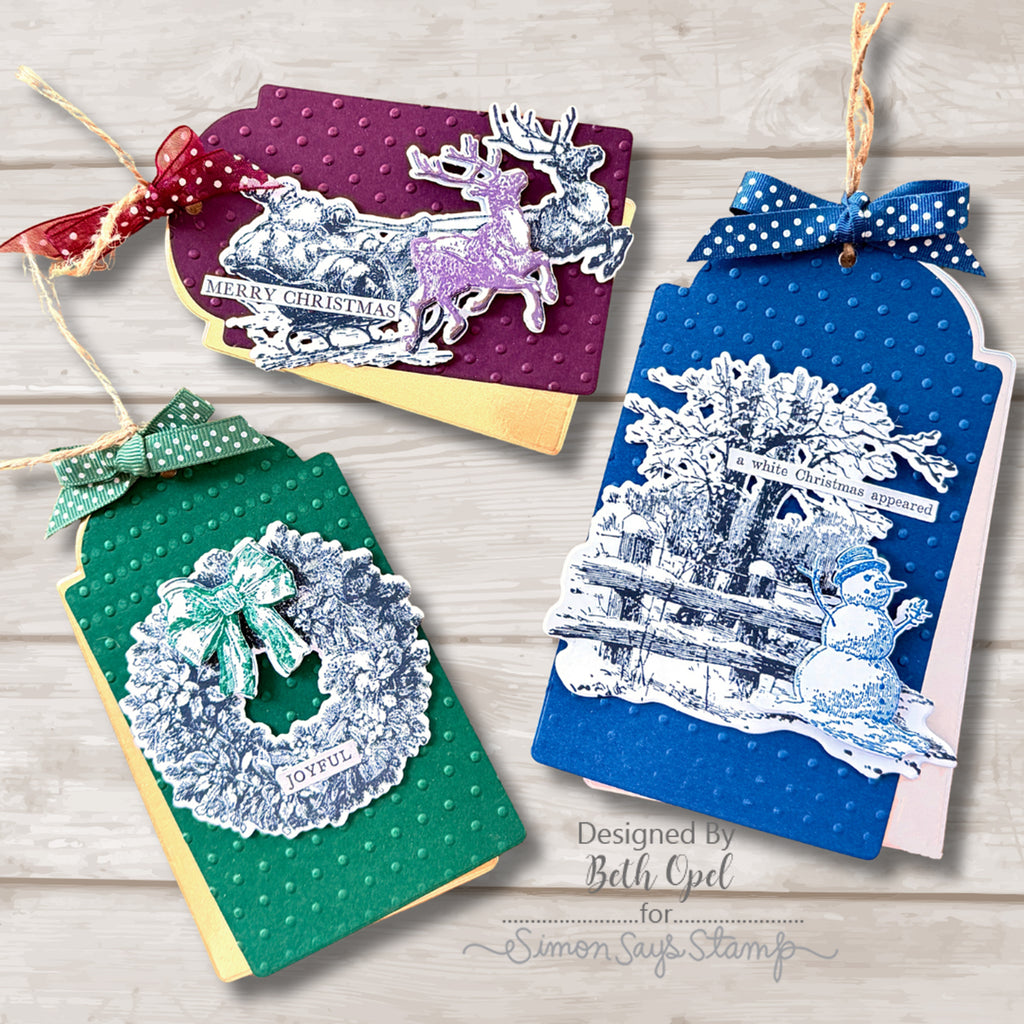 PREORDER Simon Says Stamp Christmas Spirit Wafer Dies 501sss Beth Opel Vintage Holiday Tags