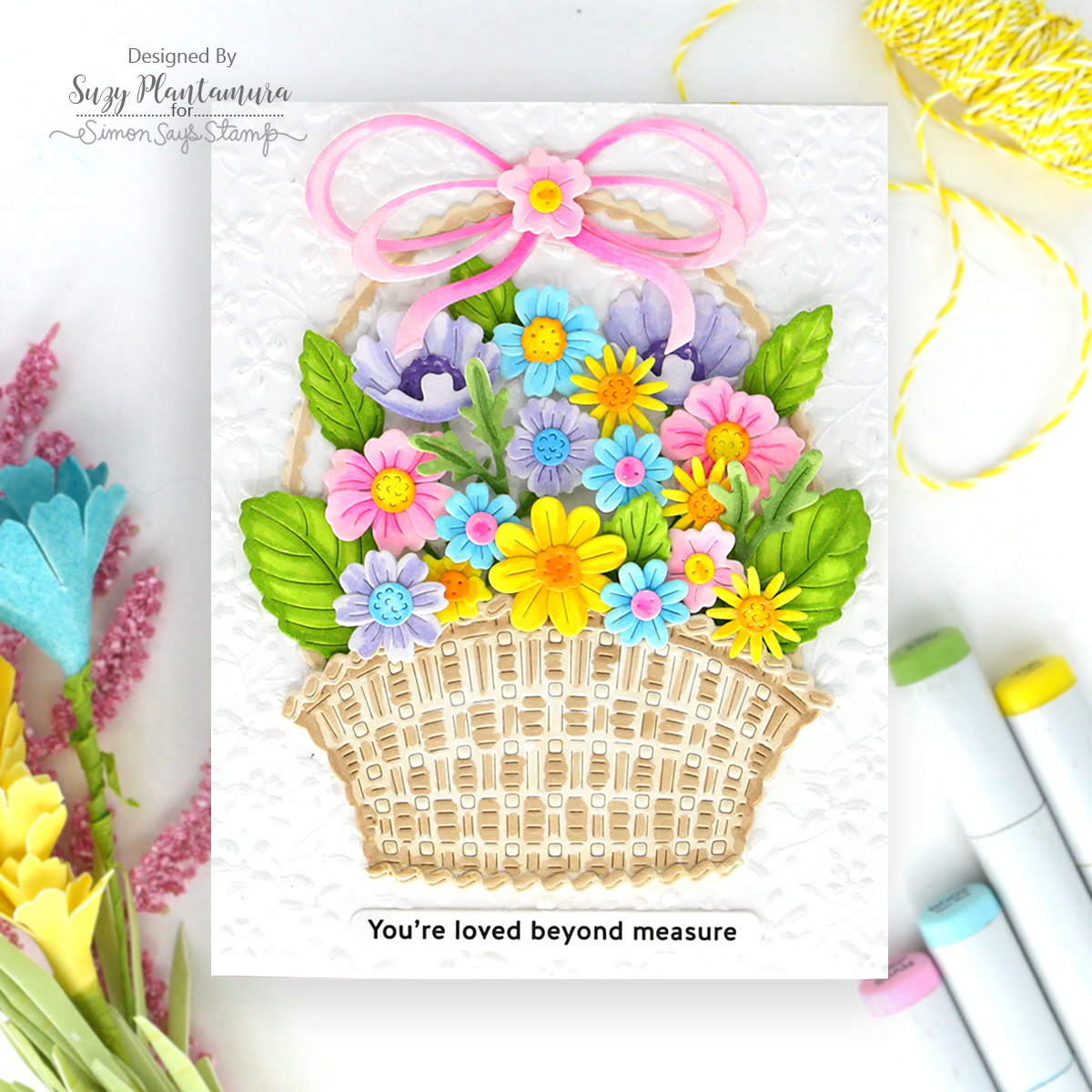 PREORDER Simon Says Stamp Country Basket Bouquet Wafer Dies s1130 Beautiful Moments Spring Card Suzy Plantamura | color-code:ALT11
