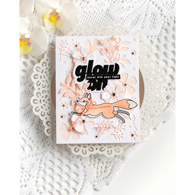 PREORDER Simon Says Stamp Dancing Meadows Wafer Dies 1662sd Shine On Foxy Glow Card Heather Hoffman | color-code:ALT01