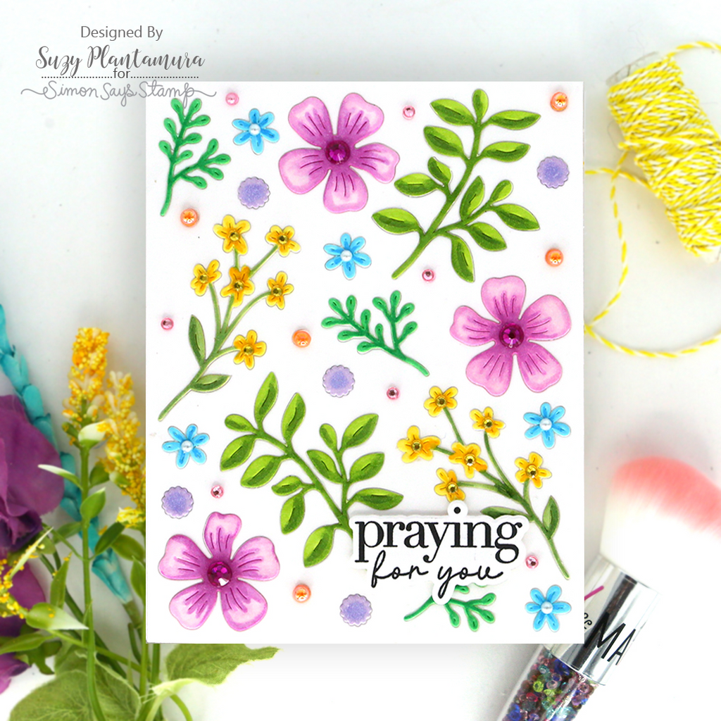 PREORDER Simon Says Stamp Dancing Meadows Wafer Dies 1662sd Shine On Praying for You Flowers Card Suzy Plantamura | color-code:ALT10