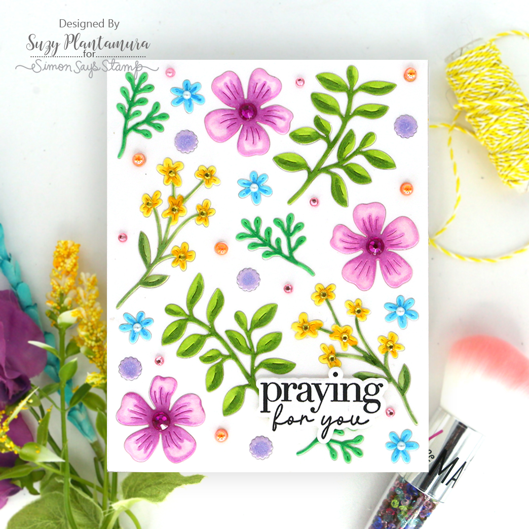 PREORDER Simon Says Stamp Dancing Meadows Wafer Dies 1662sd Shine On Praying for You Flowers Card Suzy Plantamura | color-code:ALT10