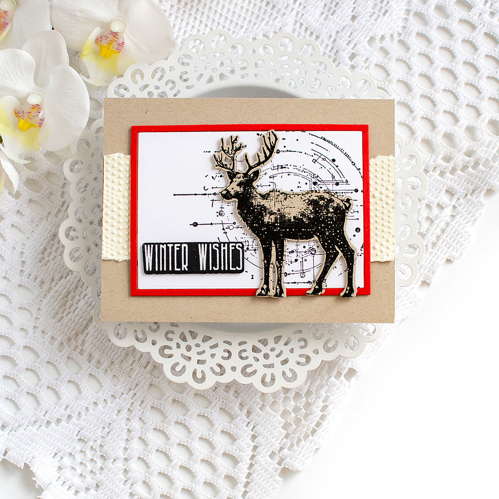 PREORDER Simon Says Stamp Festive Schematic Wafer Dies 502sss Heather Hoffman Masculine Winter Card
