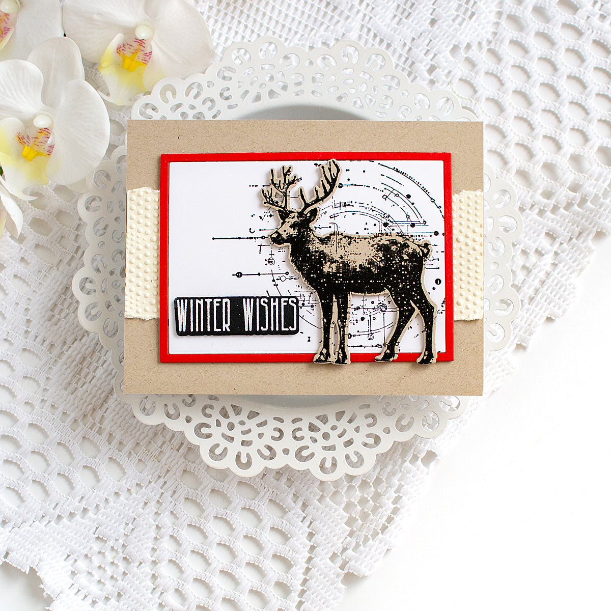 PREORDER Simon Says Stamp Festive Schematic Wafer Dies 502sss Heather Hoffman Masculine Winter Card