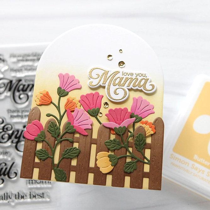 PREORDER Simon Says Stamp Garden Fence Wafer Dies 1517sdc In My Heart Mother's Day Card CZ Design | color-code:ALT07