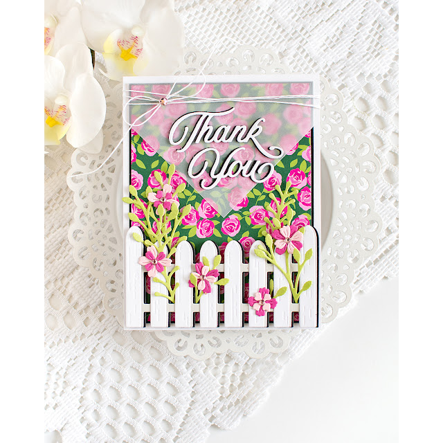 PREORDER Simon Says Stamp Garden Fence Wafer Dies 1517sdc In My Heart Thank You Card Heather Hoffman | color-code:ALT06
