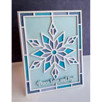 PREORDER Simon Says Stamp Stencils and Dies Stained Glass Snowflake set1337sg Stamptember Peace Card in Blues | color-code:ALT05