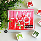PREORDER Simon Says Stamp Tall Happy Cover Wafer Die 1622md Shine On Red and White Happy Birthday Card Sandi MacIver | color-code:ALT14