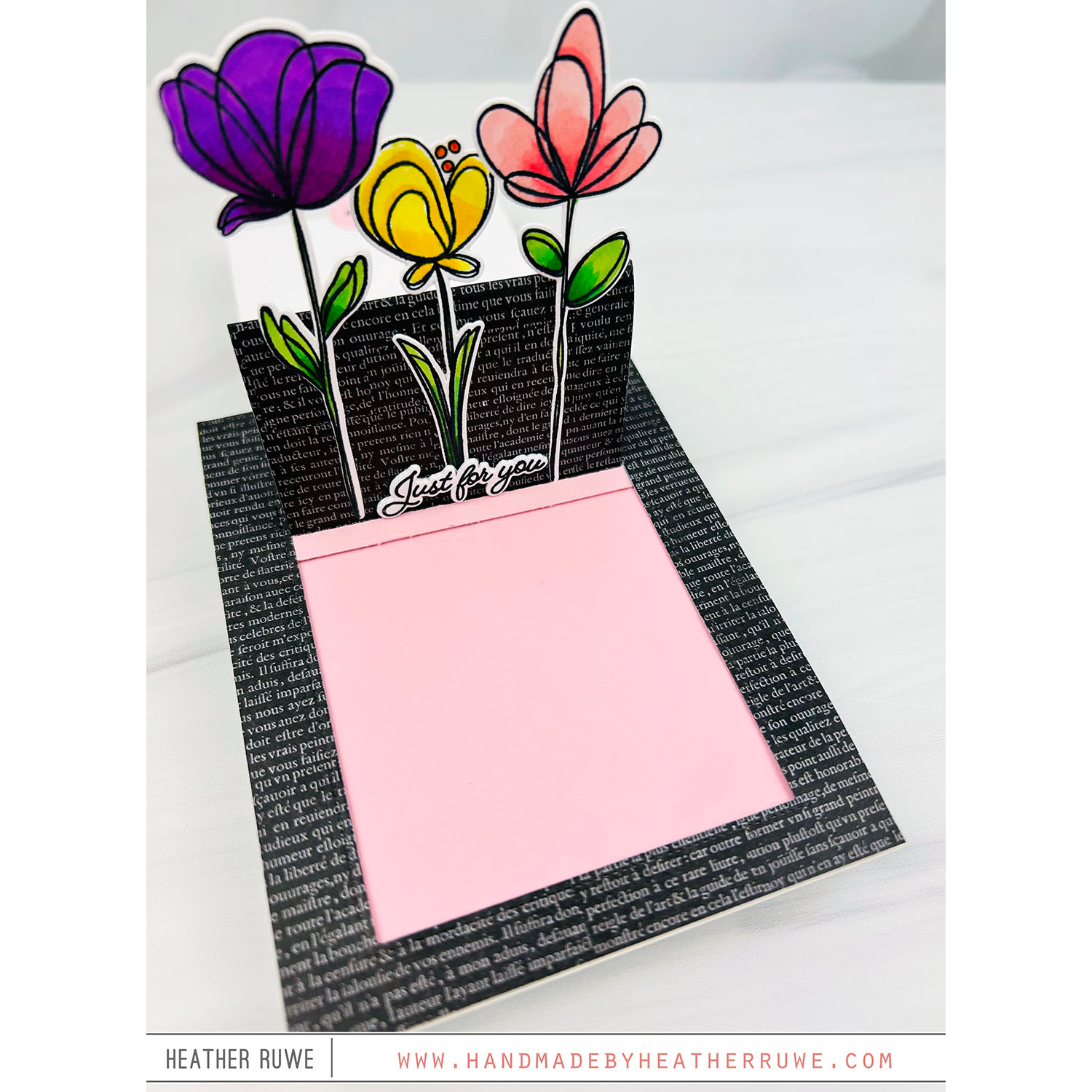 PREORDER Simon Says Stamps and Dies Long Stem Florals set1217ls Interactive Just for You Card Heather Ruwe | color-code:ALT06