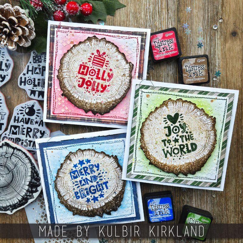 PREORDER Tim Holtz Cling Rubber Stamps Holiday Whatnots cms496 merry and bright