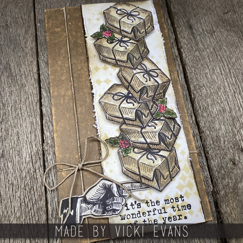 PREORDER Tim Holtz Cling Rubber Stamps Home For Christmas cms498 gifts