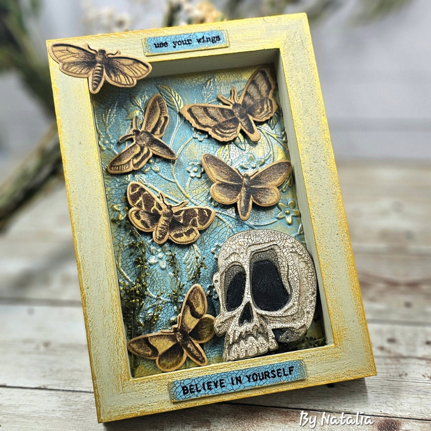 PREORDER Tim Holtz Cling Rubber Stamps Tiny Text cms394 golden wings picture frame