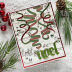 PREORDER Tim Holtz Sizzix Celebration Streamers Thinlits Die Set 667209 christmas background reindeer noel card
