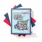 PREORDER Tim Holtz Wonderment Stamps with Simon Says Stamp Dies Bundle setwo26 Susan R. Opel Vintage Automobile with Christmas Tree Holiday Card