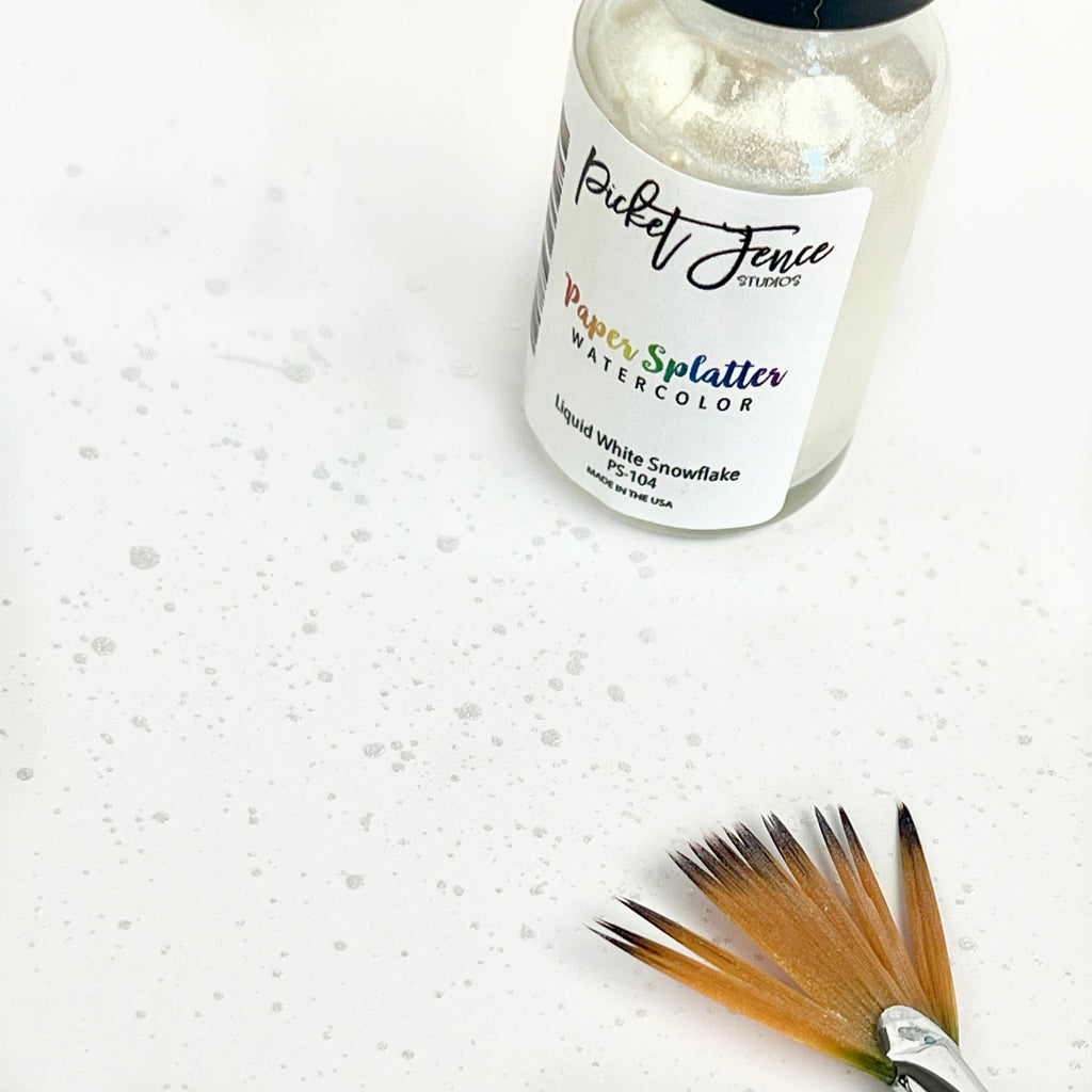 Picket Fence Studios Paper Splatter Watercolor Liquid White Snowflake ps-104 spray