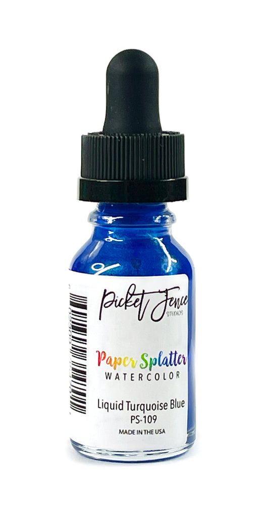 Picket Fence Studios Paper Splatter Watercolor Liquid Turquoise Blue ps-109