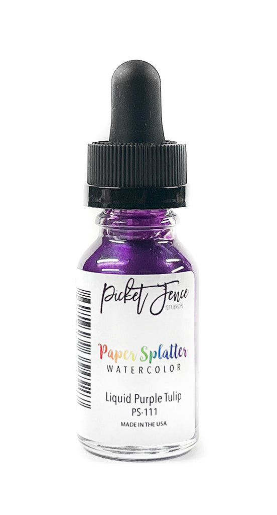 Picket Fence Studios Paper Splatter Watercolor Liquid Purple Tulip ps-111