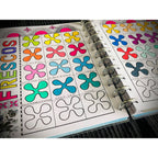 Paper Artsy Tracy Scott Large Stencil ps384 floral stencil swatch book