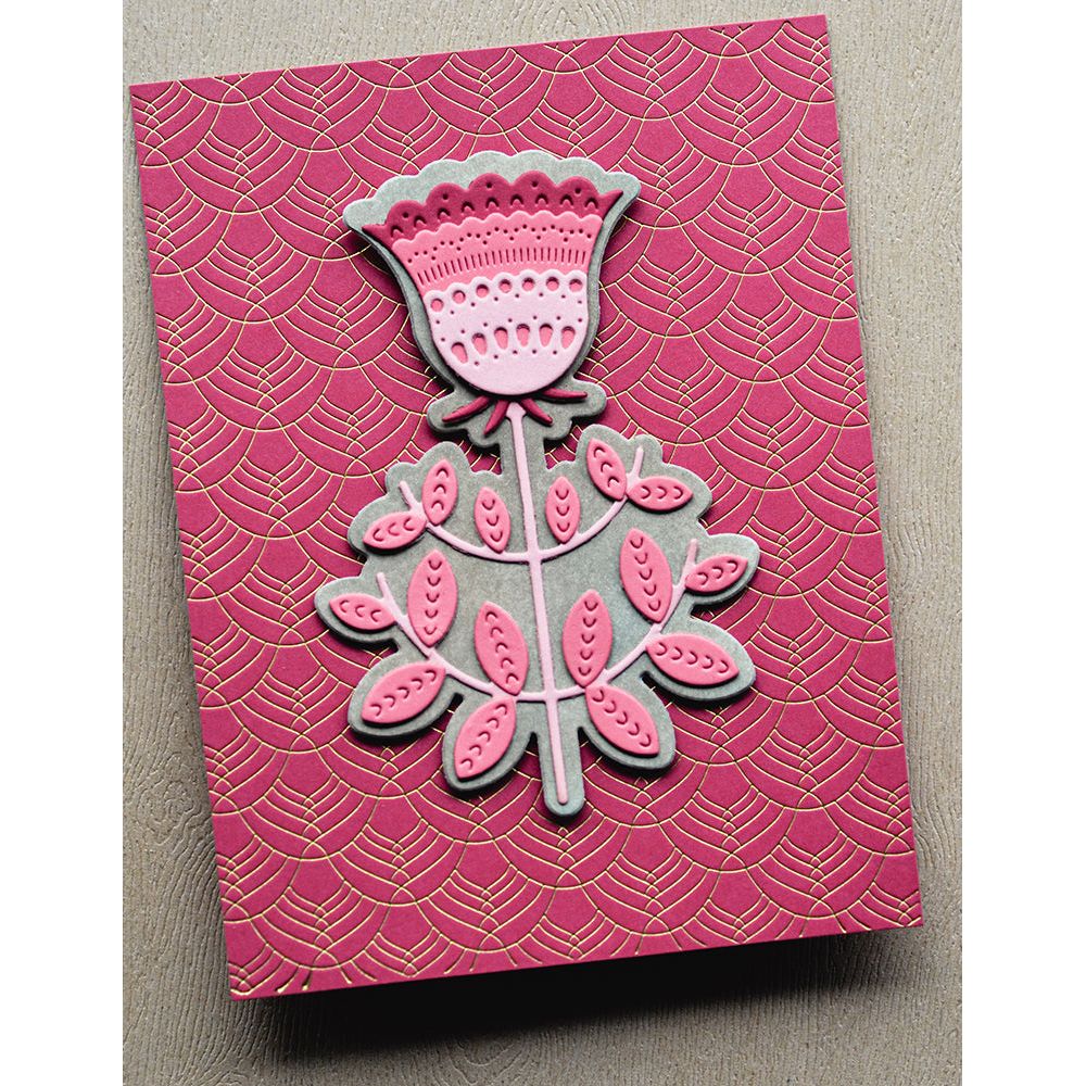 Poppy Stamps Deco Shells Hot Foil Plate psf805 bloom