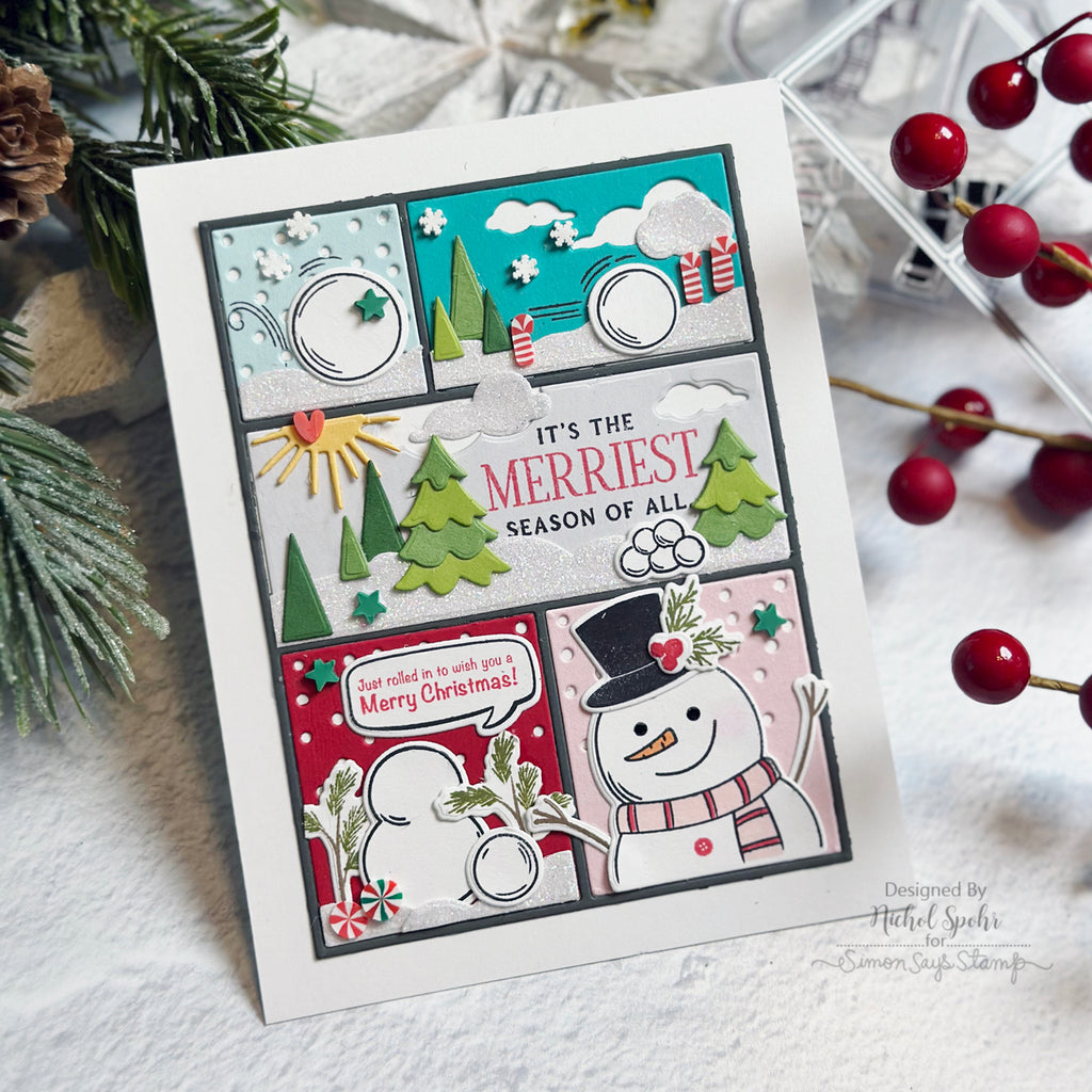 Papertrey Ink SIMPLY SNOWMEN Clear Stamps 1451 merry christmas | color-code:ALT03