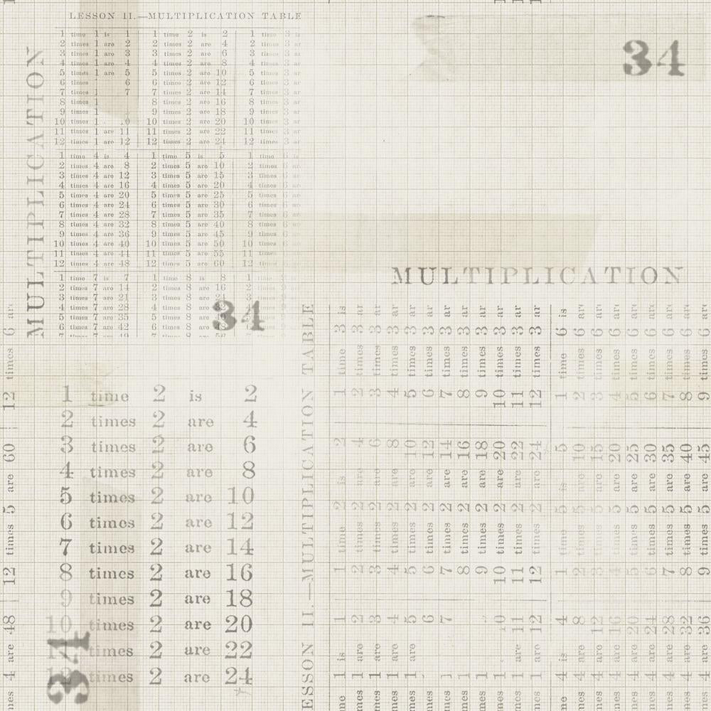 Tim Holtz Eclectic Elements Fabric By The Yard Monochrome Multiplication Table Parchment