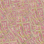 Tim Holtz Fabric By The Yard Pink Map pwth213