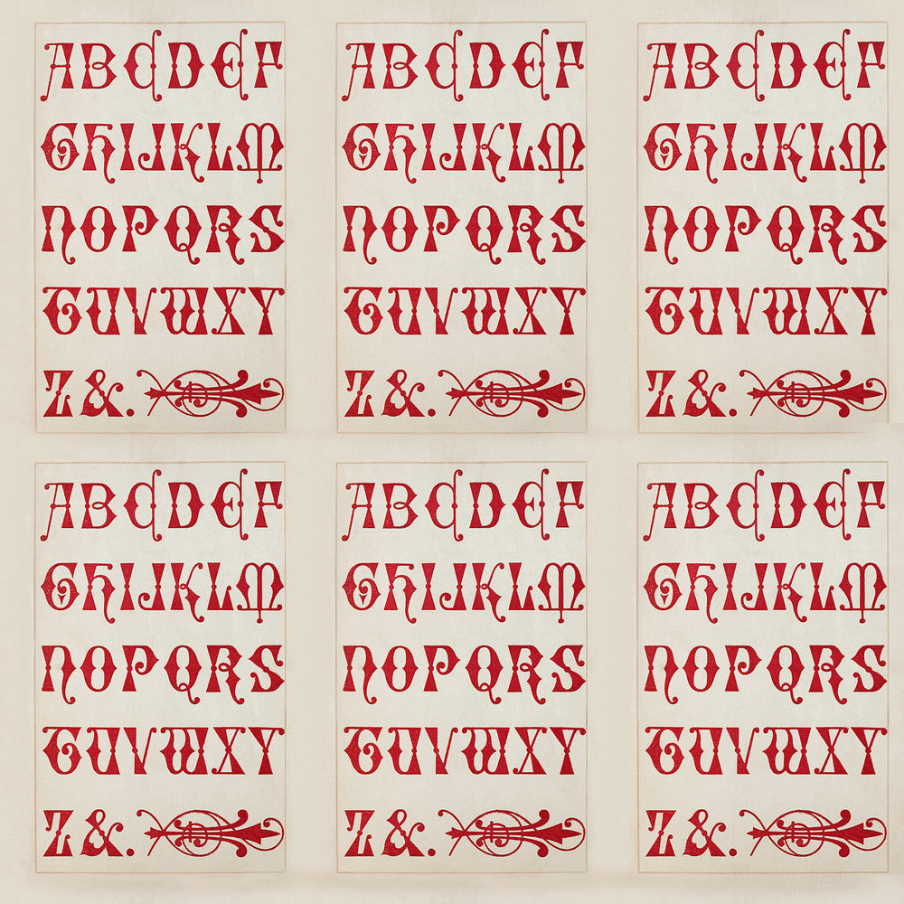 Tim Holtz Fabric By The Yard Red Typography pwth224 Eclectic Elements Palette