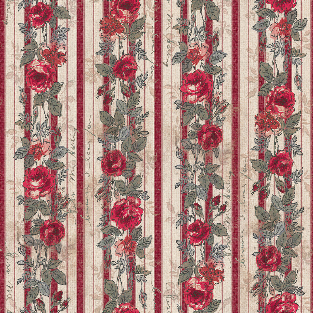 Tim Holtz Fabric By The Yard Red Wallpaper pwth227 Eclectic Elements Palette