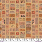 Tim Holtz Fabric By The Yard Orange Tickets pwth232 Eclectic Elements Palette
