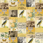 Tim Holtz Fabric By The Yard Yellow Collage pwth240 Eclectic Elements Palette