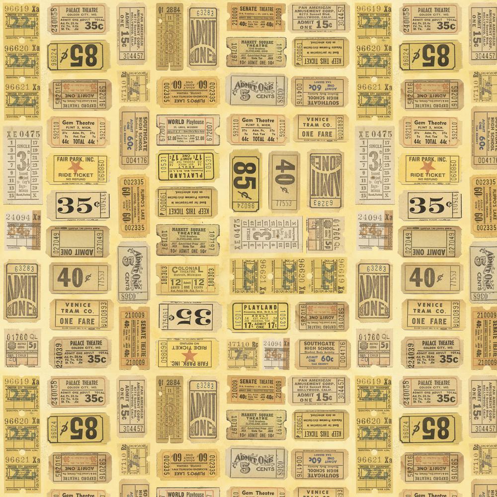 Tim Holtz Fabric By The Yard Yellow Tickets pwth242 Eclectic Elements Palette