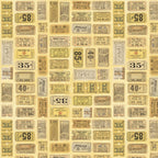 Tim Holtz Fabric By The Yard Yellow Tickets pwth242 Eclectic Elements Palette