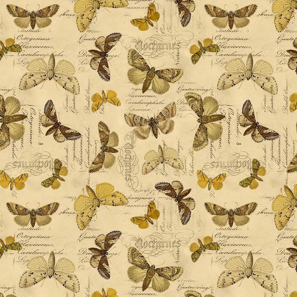 Tim Holtz Fabric By The Yard Yellow Specimen pwth244 Eclectic Elements Palette