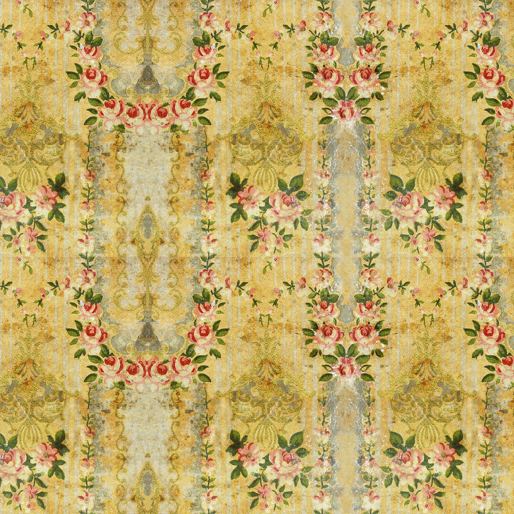 Tim Holtz Fabric By The Yard Yellow Wallpaper pwth247 Eclectic Elements Palette