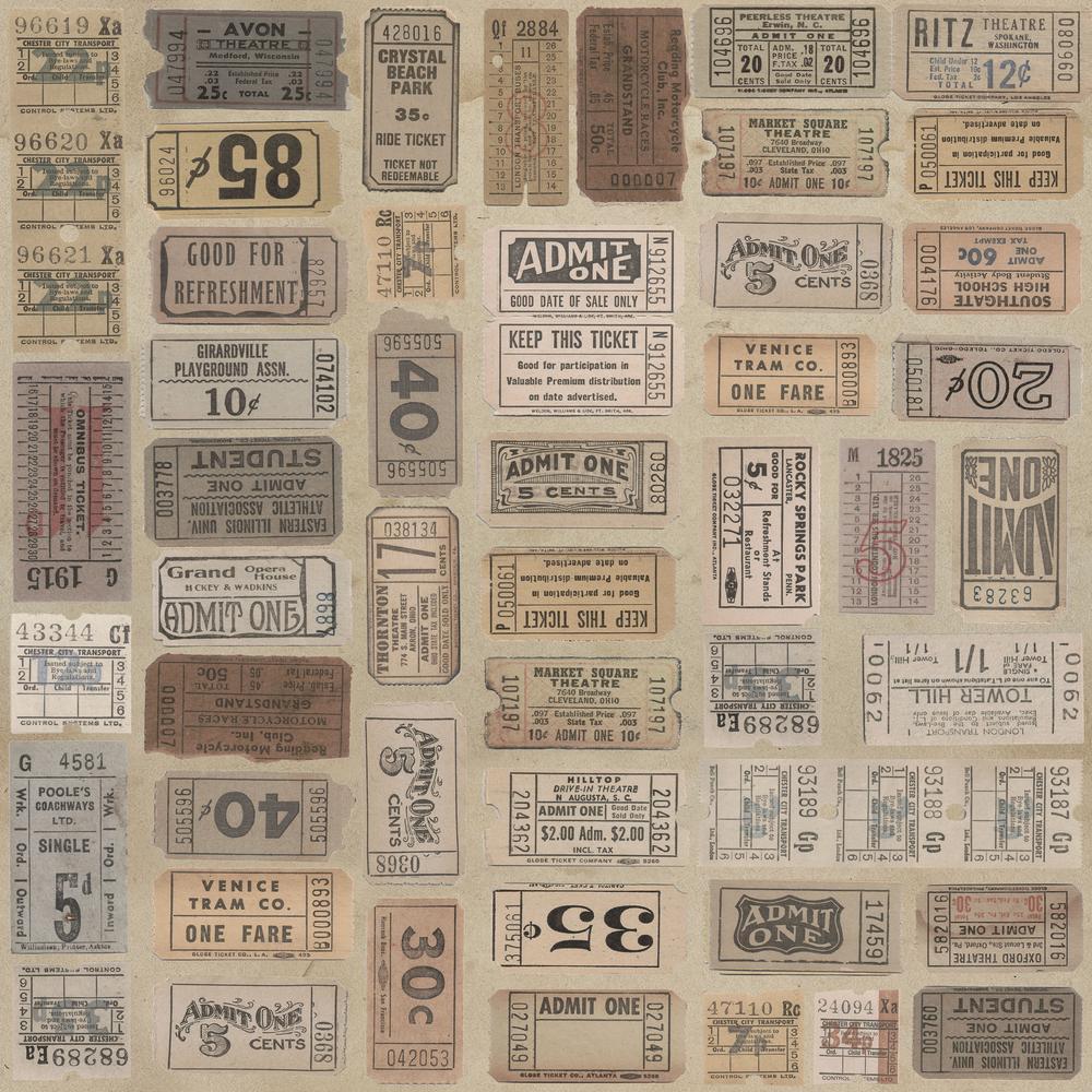 Tim Holtz Fabric By The Yard Neutral Tickets pwth252 Eclectic Elements Palette