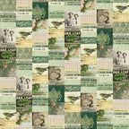 Tim Holtz Fabric By The Yard Green Collage pwth260 Eclectic Elements Palette