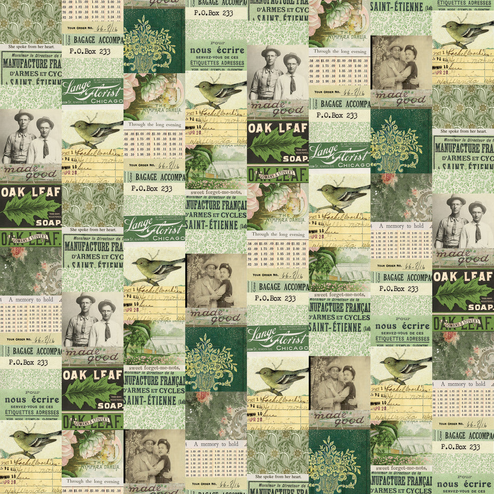 Tim Holtz Fabric Palette Green Bundle of 10 Fat Quarters
