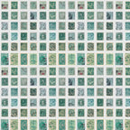 Tim Holtz Fabric By The Yard Teal Stamps pwth271 Eclectic Elements Palette