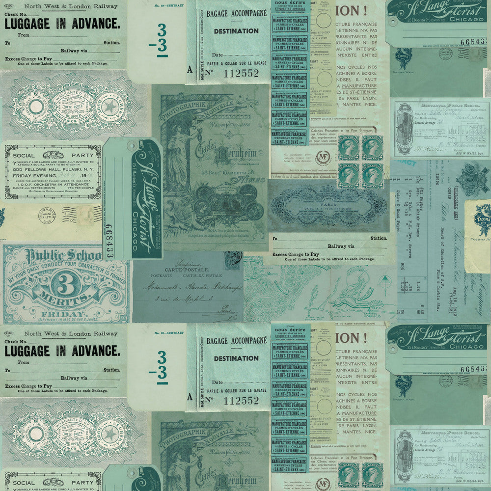 Tim Holtz Fabric Palette Teal Bundle of 10 Fat Quarters