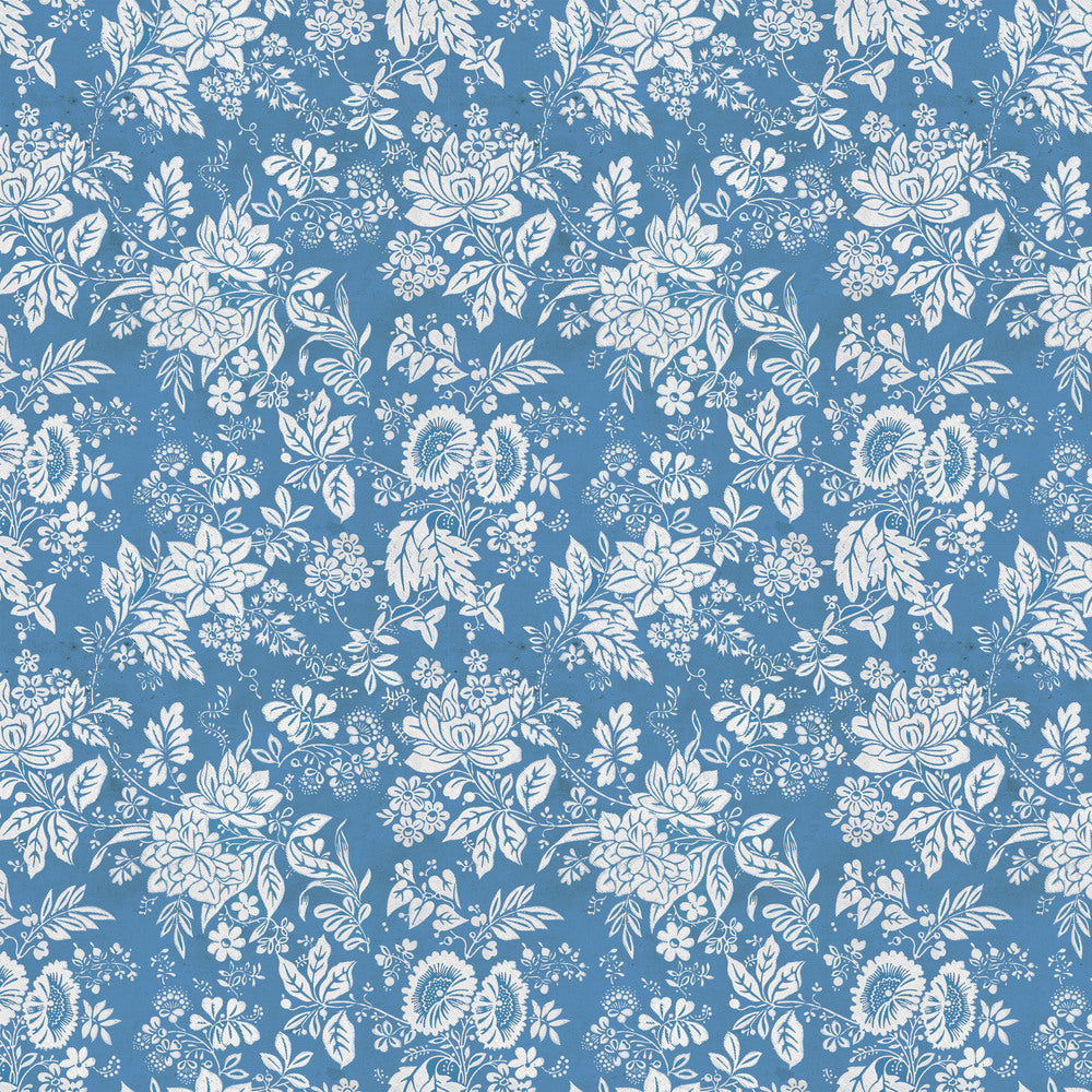 Tim Holtz Fabric By The Yard Blue Tapestry pwth287 Eclectic Elements Palette