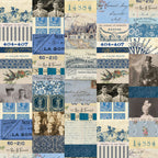 Tim Holtz Fabric By The Yard Indigo Collage pwth290 Eclectic Elements Palette