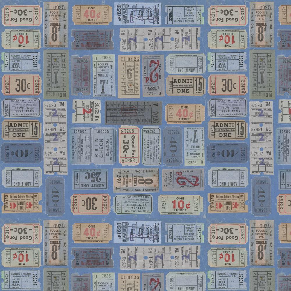 Tim Holtz Fabric By The Yard Indigo Tickets pwth292 Eclectic Elements Palette