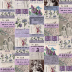 Tim Holtz Fabric By The Yard Purple Collage pwth300 Eclectic Elements Palette