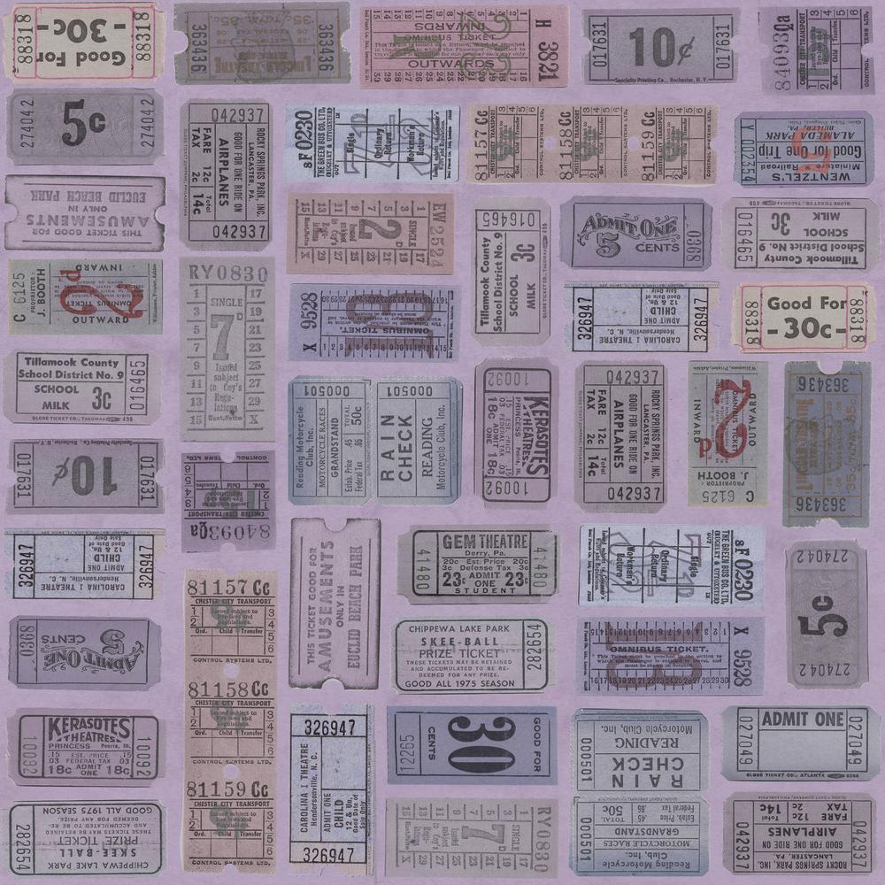 Tim Holtz Fabric By The Yard Purple Tickets pwth302 Eclectic Elements Palette