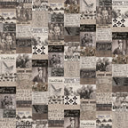 Tim Holtz Fabric By The Yard Charcoal Collage pwth310 Eclectic Elements Palette