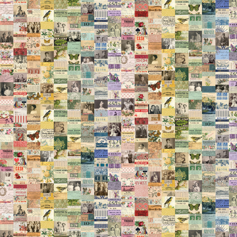 Tim Holtz Fabric By The Yard Multi Collage pwth320 Eclectic Elements Palette
