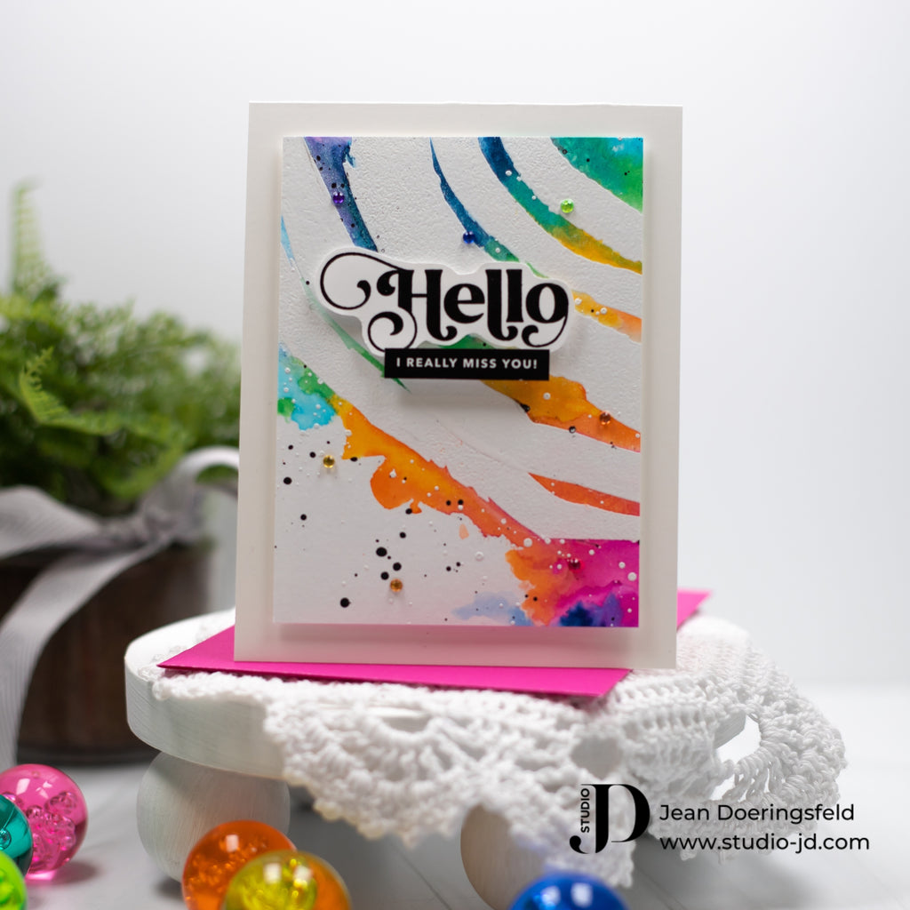 Simon Says Cling Stamps Painted Rainbow sss102699 Dear Friend Hello Card | color-code:ALT08